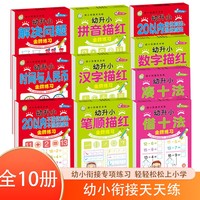 幼小衔接天天练全10册 拼音+汉字+数字+笔顺描红+借十法+凑十法+20以内加减法 幼儿园中大班学前班升一年级入学准备幼升小衔接练习册