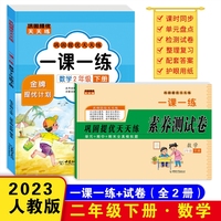 巩固提优天天练一课一练 二年级数学下册（书+试卷）全2册 小学教材练习册 随堂课后专项训练