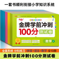 金牌学前冲刺100分测试卷全10册 巩固学前知识分科专项训练轻松衔接小学 语音+拼音+数学+100以内的加减法