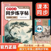 大开本同步字帖七语文上册 中小学生语文英语同步字帖 七八年级上下册英语同步练习字帖初中生描红本书法练习册 硬笔书法练字专用本