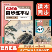 大开本同步字帖七语文下册 中小学生语文英语同步字帖 七八年级上下册英语同步练习字帖初中生描红本书法练习册 硬笔书法练字专用本