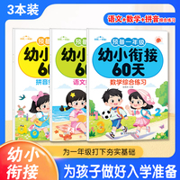 预备一年级幼小衔接60天全3册 语文数学拼音综合练习