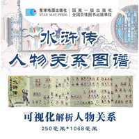《水浒传》人物关系图谱 787*1092mm 中学生适用四大名著思维导图 水浒传一百零八将 四大名著思维导图 纸质版 星球地图出版社 当当图书