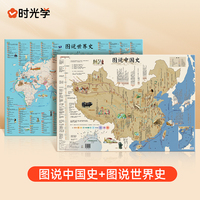【时光学】历史长河图 图说中国史+图说世界史 知识点历史速记中小学通用中小学考点速记加大加厚
