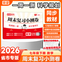 26 载望 周末复习小测卷 七年级下册数学BSD
