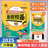25版状元笔记寒假预备六年级语文人教版 寒假衔接训练默写阅读天天练寒假快乐假期21天领跑新学期