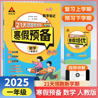 25版状元笔记寒假预备一年级数学人教版 寒假衔接训练口算计算天天练寒假快乐假期21天领跑新学期