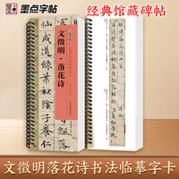 墨点字帖 毛笔近距离临摹字卡文徵明落花诗 中国碑帖初学者学生成人入门临摹毛笔书法字帖