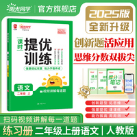 2025秋阳光同学提优训练二年级语文人教版2年级上册小学语文教材同步课堂练习册题作业本