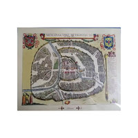 复古装饰画芯贴画文艺 欧洲城市16世纪莫斯科