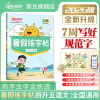 2026新版阳光同学暑假练字帖四升五复习预习卡字帖天天练4升5语文暑假练字