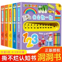 启蒙很简单洞洞书(第二辑全5册) 我会数一数+我喜欢的车+汉字小神童+颜色王国的秘密+我会念aoe 0-3岁宝宝启蒙认知撕不烂翻翻书
