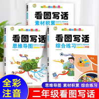 看图写话二年级全3册 彩图注音版一二三年级入门作文书辅导书 小学语文作文专项训练好词好句好段积累写作技巧素材书籍