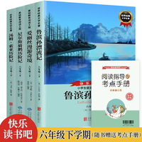 快乐读书吧六年下册4册鲁滨逊漂流记+爱丽丝漫游记+尼尔斯骑鹅历险记+汤姆索亚历险记附赠核心考点手册小学语文教科书配套阅读适合9-12岁少年儿童阅读的课外书