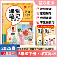 【荣恒】2025春课堂笔记划重点五5下语文人教版 小学课本教材一课一讲全解教辅课堂笔记课堂预复习资料书（红逗号）
