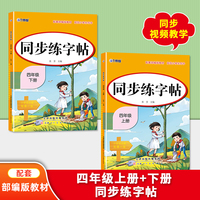 四年级上下2册 小学生语文同步练字帖儿童 2025年部编版语文新教材同步生字练习册楷书练字本描红本1年级同步写字课儿童硬笔书法