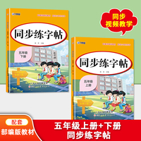 五年级上下2册 小学生语文同步练字帖儿童 2025年部编版语文新教材同步生字练习册楷书练字本描红本1年级同步写字课儿童硬笔书法