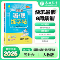 实验班暑假练字帖 五升六年级语文 人教版 2025年秋新版小学生衔接作业写字每日一练习本课本同步专项训练