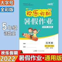 欢乐假期暑假作业 5年级语文+数学+英语 小学生五年级语文数学英语三科合订本 通用版5年级课堂练习复习册书籍