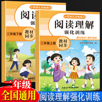 全2册阅读理解强化训练二年级上下册 小学生语文课外强化答题解题技巧每日一练阅读真题100篇2年级上册下册语文同步暑期阅读专项训练课外书