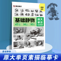 墨点字帖 原大单页素描临摹卡基础静物 8K高清练习画创意单体组合步骤结构入门教材教学画册教程美术绘画艺考