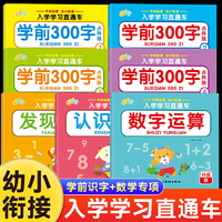 入学准备直通车全7册 2-6岁儿童数学汉字启蒙书认识数字发现数学运算学前300字点阵练字幼小衔接