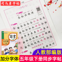 司马彦字帖 五年级下册语文同步写字一本通小学生字帖硬笔临摹五年级正楷笔画笔顺练字帖儿童钢笔楷书练习写字帖每日一练生字贴