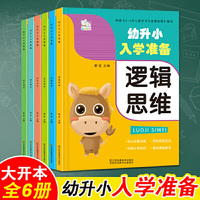 幼升小入学准备 全6册 语言拼音识字数学逻辑综合测试 幼小衔接一日一练幼儿园大班中班小班一年级3-6岁幼升小看图识字书