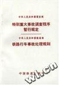 特别重大事故调查程序暂行规定.铁路行车事故处理规划