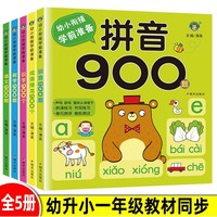 全套5册 幼小衔接学前准备语文数学拼音900题识字成语接龙900个 早教启蒙幼儿认字3-6岁学前儿童简单汉字幼儿园大班练习册一日一练