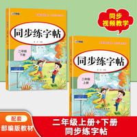 二年级上下2册 小学生语文同步练字帖儿童 2025年部编版语文新教材同步生字练习册楷书练字本描红本1年级同步写字课儿童硬笔书法