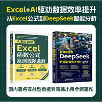 数据效率手册：Excel函数公式精解+DeepSeek智能分析实战（套装，共2册）Excel+AI双核驱动数据处理效率提升，从Excel函数与公式应用大全到DeepSeek数据处理与分析