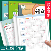 小学生练字帖 二年级下册 同步人教版语文教材 名师一点通 钢笔铅笔控笔训练 视频指导练字 附听写默写本