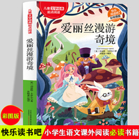 爱丽丝漫游奇境 经典儿童文学快乐阅读 适用6-12岁三四五六年级中小学版课外阅读 正版少儿彩绘插图故事书 小学生语文课增强词语积累辅助书 经典国外女孩童话故事图画书