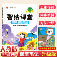 课堂笔记升级版智绘课堂四年级下册数学人教版小学4下思维导图学课本七彩随堂同步解读资料书教材全解