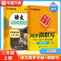 华夏万卷 小学语文三年级上册语文同步练字帖同步微默写练习字帖 小学生练字专用同步人教版课本临摹硬笔书字帖（2本装）