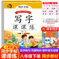 写字课课练八年级语文下册人教版 蒙纸字帖 8年级语文同步练字帖下册 学生规范字体每日一练写字中学生专用