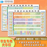 中国历史地图和年表+世界历史地图和年表（学生专用大字版 精装挂图）筒装
