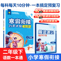 2025版理想树小学寒假衔接21天计划 二年级 语数一本通 假期归类复习 同步预习练习册 必刷题图书