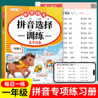 斗半匠 拼音选择训练 一年级上册 小学语文生字注音重难点专项训练同步课本看拼音写词语拼音拼读专项训练