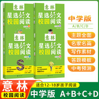 意林星选好文校园阅读中学版ABCD全4册 校园假期好文课外阅读书籍青少年版20周年精品集杂志 意林作文素材大全