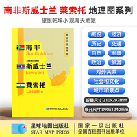 南非 斯威士兰 莱索托地图1.25*0.9米世界分国地理图折叠套封